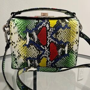 Snake skin print bag with three different straps